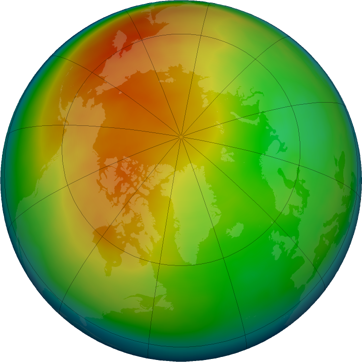 Arctic ozone map for January 2021